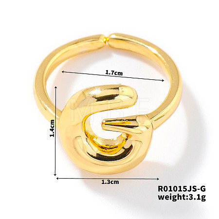 Fashionable Letter Brass Open Cuff for Women UR6840-7-1