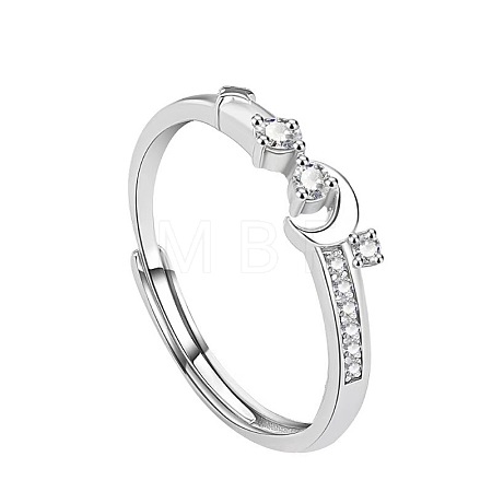 999 Sterling Silver with Clear Cubic Zirconia Finger Rings FS-WG8222C-02-1