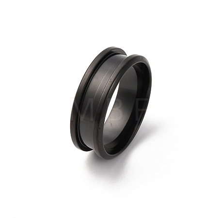 201 Stainless Steel Grooved Finger Ring Settings STAS-TAC0001-10D-B-1
