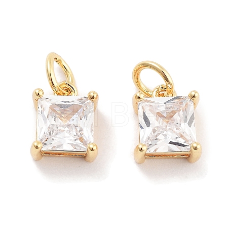 Brass Glass Pendants KK-P271-22G-1