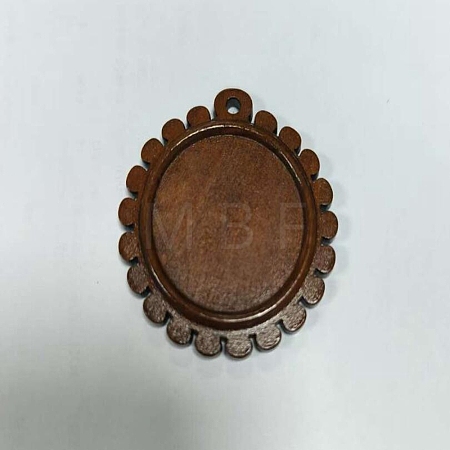 Wooden Pendant Cabochon Settings WOOD-WH0034-89D-1