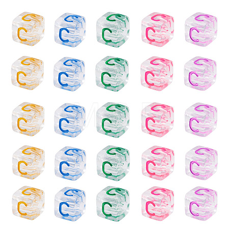 50Pcs Acrylic European Beads MACR-TADJ0001-13C-1