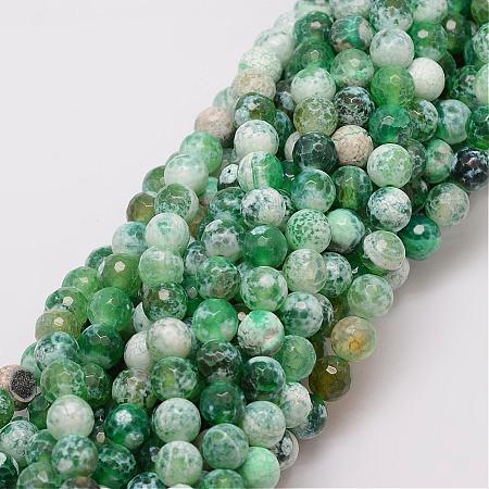 Natural Fire Crackle Agate Bead Strands G-G882-8mm-B01-1