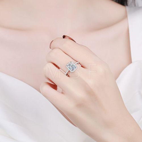 925 Sterling Silver Micro Pave Cubic Zirconia Finger Rings for Women WG8E258-82-1