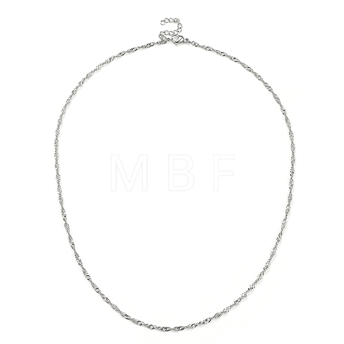 304 Stainless Steel Singapore Chain Necklaces NJEW-JN02930-03-1