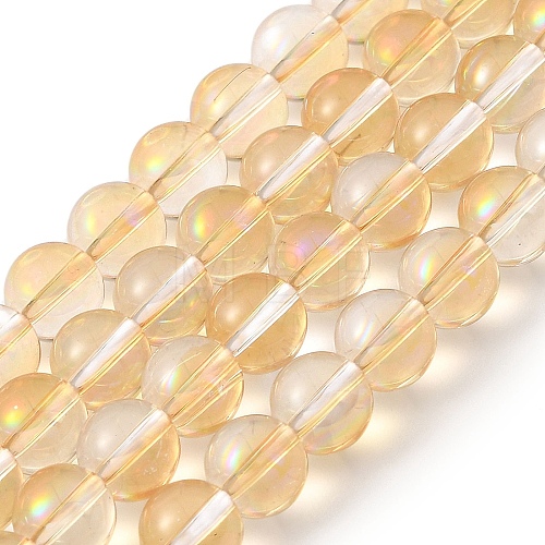 Transparent Electroplate Glass Beads Strands GLAA-T032-T6mm-C13-1