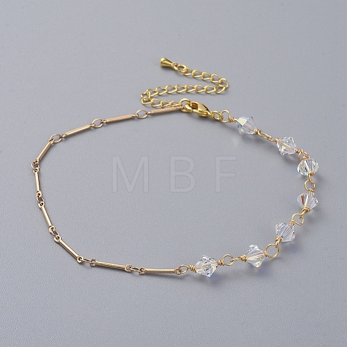 Bicone Austrian Crystal Anklets AJEW-AN00276-1