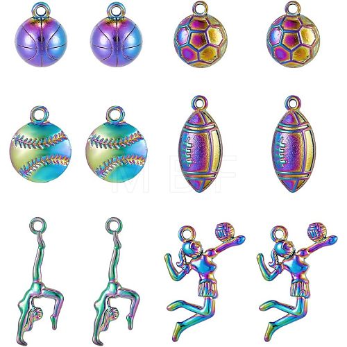 12Pcs 6 Style Plated Alloy Pendants FIND-CA0005-71-1