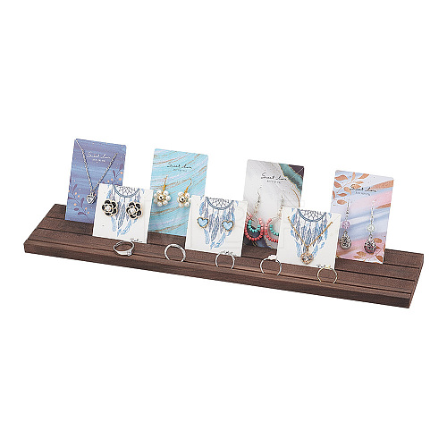 3-Slot Wooden Earring Display Stands ODIS-WH0029-60-WH-1