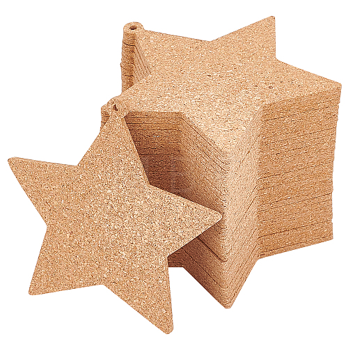 Softwood Star Cup Mats DJEW-BC0001-07-1