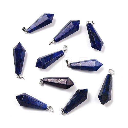 Natural Lapis Lazuli Pointed Pendants G-I314-02P-23-1