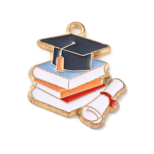 Graduation Season Alloy Enamel Pendants ENAM-R147-08B-G-1