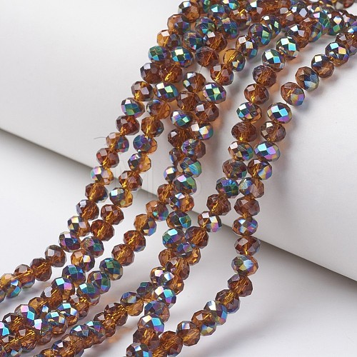 Electroplate Transparent Glass Beads Strands EGLA-A034-T6mm-Q03-1