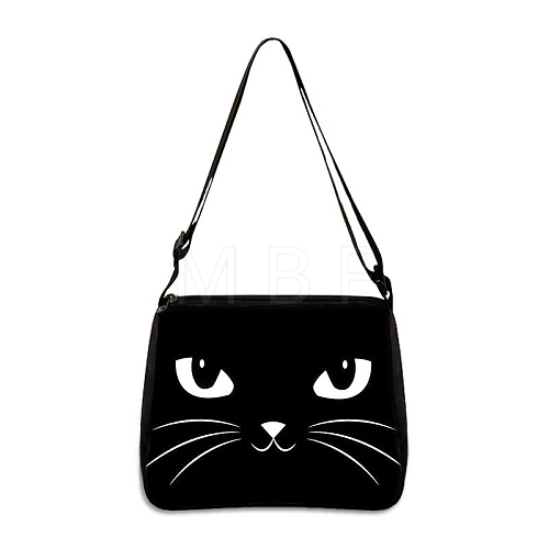 Cat Polyester Shoulder Bags PW-WG04021-13-1