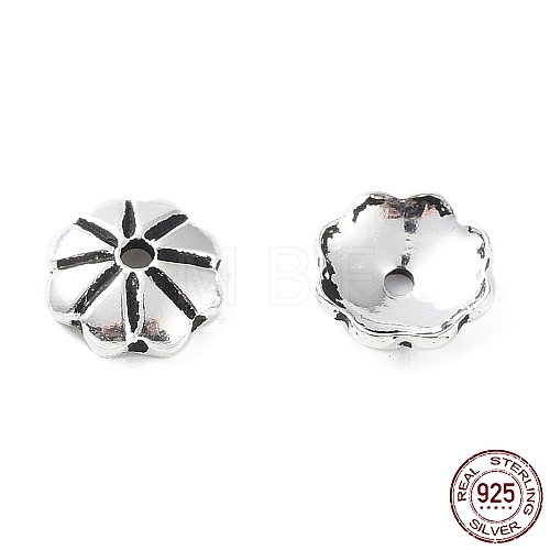 925 Sterling Silver Bead Caps STER-A041-04AS-1
