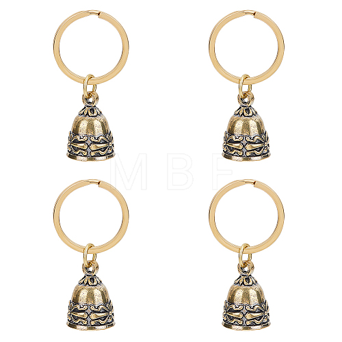 Christmas Brass Bell Pendant Keychain KEYC-WH0027-96-1