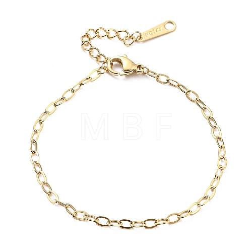 304 Stainless Steel Cable Chain Bracelet for Women BJEW-B064-13G-1