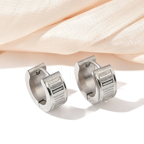 304 Stainless Steel Polishing Effect Hoop Earrings EJEW-M001-39P-1