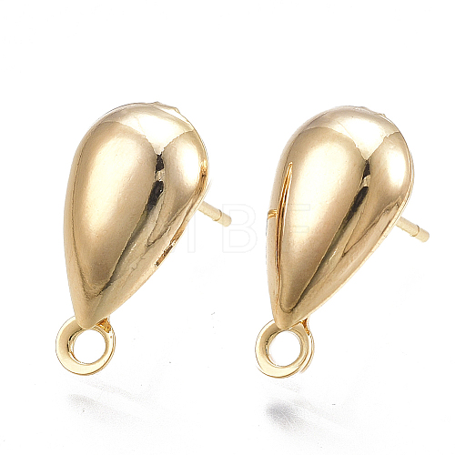Brass Stud Earring Findings X-KK-T038-467G-1