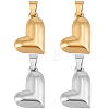 4Pcs 2 Colors Valentine's Day 304 Stainless Steel Charms STAS-BBC0006-12-1