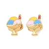 Brass Enamel European Beads KK-Z140-07G-1