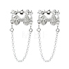 Rack Plating Brass Micro Pave Cubic Zirconia Cuff Earring EJEW-C086-17P-1