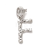 Rack Plating Brass Micro Pave Cubic Zirconia European Dangle Charms KK-L210-015P-F-1