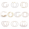 10 Pairs 10 Style Plastic & Resin Imitation Pearl Beaded Hoop Earrings Set EJEW-AN0003-45-1