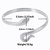 Non-Tarnish Stylish European and American Snake 304 Stainless Steel Cuff Bangles for Women SR4696-1-1