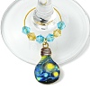 Alloy Printed Bulb Wine Glass Charms AJEW-JO00241-3