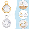 80Pcs 2 Colors 304 Stainless Steel with Glass Charms STAS-BBC0009-70-6