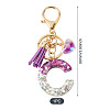 Alloy Resin Heart Keychains KEYC-TADJ0002-01G-C-3