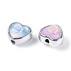 CCB & Resin Heart and Flower Pendants CCB-T013-01M-2
