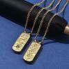 304 Stainless Steel Rectangle Number Pendant Necklaces NJEW-D300-01G-06-3