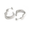 201 Stainless Steel Split Stud Earrings for Women EJEW-F345-12P-2