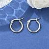 Tarnish Resistant 304 Stainless Steel Hoop Earrings EJEW-F105-12P-5