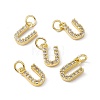 Real 18K Gold Plated Brass Micro Pave Clear Cubic Zirconia Charms KK-E068-VB452-U-4