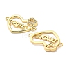 Mother's Day Brass Micro Pave Cubic Zirconia Heart with Word Mama Connector Charms KK-M324-01D-G-2