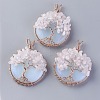 Opalite & Natural Rose Quartz Big Pendants G-G771-B06-1