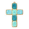 304 Stainless Steel with Enamel Pendants SA-OY002-65G-02-1