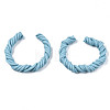 Polymer Clay Twist Rope Open Ring CLAY-N010-031-05-2