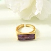 Brass with Natural Amethyst Cuff Open Rings for Women GG-CBA0B5A-04G-08-2