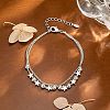 Brass Star Grooved Round Beaded 2-strand Bracelets for Women WGD7A06-02-1