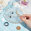 1Pc Ocean Series Transparent Gold Rim Glass Jewelry Plates AJEW-SC0002-79C-3