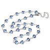 304 Stainless Steel & Glass Heart Link Chain Necklaces NJEW-P315-03P-02-1