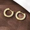 Brass Micro Pave Clear Cubic Zirconia Hoop Earrings EJEW-L275-06G-2