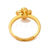 Rack Plating Brass Hollow Out Flower Adjustable Ring for Women RJEW-C048-05G-3