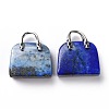 Natural Lapis Lazuli Brass Pendants KK-E274-01P-020-2