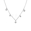 925 Sterling Silver Clear Cubic Zirconia Star Pendant Necklaces KU1161-2-3