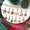 12Pcs 12 Styles Christmas Alloy Enamel Pandant Decorations HJEW-JM01949-2